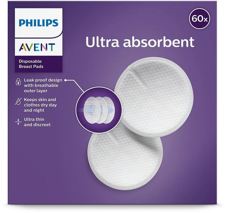 Philips Avent Absorbent Pads liemenėlės įklotai 60 vnt