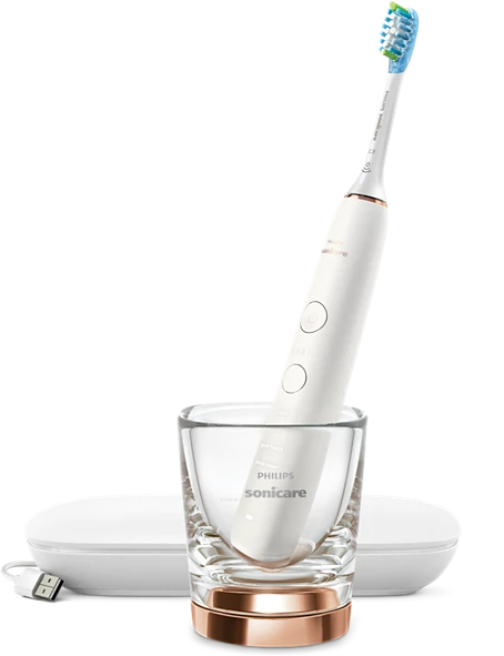 Philips DiamondClean Elektrinis dantų šepetėlis HX9911/94 Įkraunamas, Suaugusiems, Šepetėlių skaičius galvutės įeina 1, Number of teeth brushing modes 4, Sonic technology, Baltas
