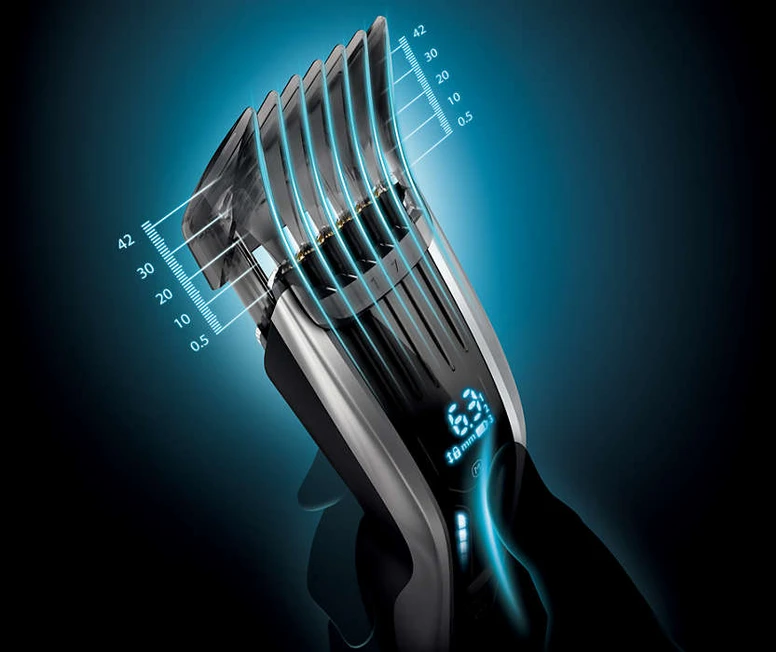 „Philips“ serijos 9000 plaukų kirpimo mašinėlė HC9450/15, titano peiliukai, 400 ilgio nustatymų, 120 min. veikia be laido / 1 val. įkrovimas