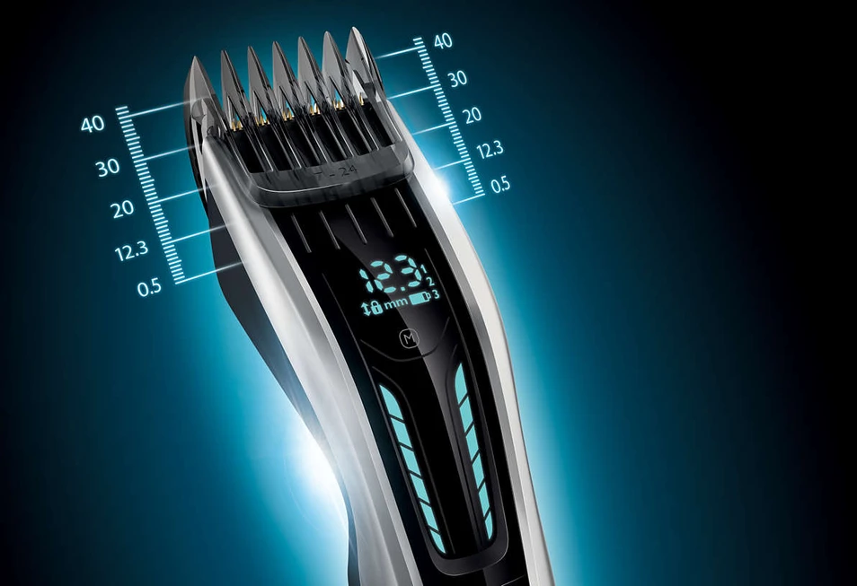 „Philips“ serijos 9000 plaukų kirpimo mašinėlė HC9450/15, titano peiliukai, 400 ilgio nustatymų, 120 min. veikia be laido / 1 val. įkrovimas