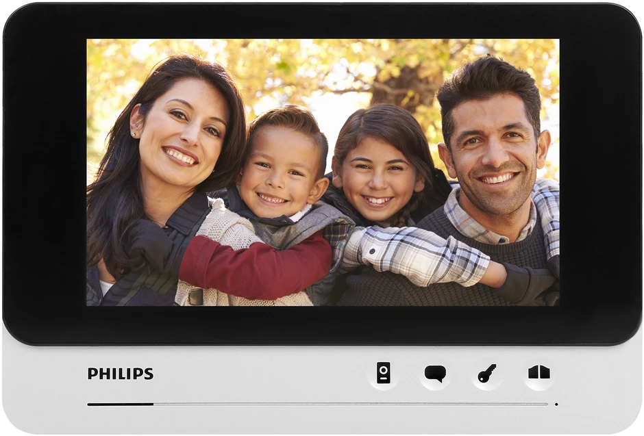 Orno „Philips WelcomeEye AddComfort“ monitorius, skirtas išplėsti „WelcomeEye Comfort“ seriją, 7 colių ekranas, vartų valdymas, domofonas