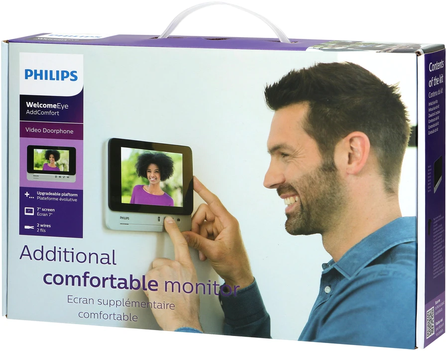 Orno „Philips WelcomeEye AddComfort“ monitorius, skirtas išplėsti „WelcomeEye Comfort“ seriją, 7 colių ekranas, vartų valdymas, domofonas