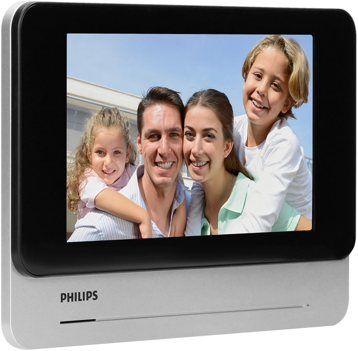 Orno „Philips WelcomeEye AddConnect“ monitorius, LCD 7 colių, belaidis internetas + programėlė telefonui, vartų valdymui, domofonui, skirtas „WelcomeEye“ serijos rinkinių išplėtimui iki dviejų šeimų versijos.