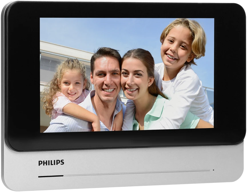 Orno „Philips WelcomeEye AddConnect“ monitorius, LCD 7 colių, belaidis internetas + programėlė telefonui, vartų valdymui, domofonui, skirtas „WelcomeEye“ serijos rinkinių išplėtimui iki dviejų šeimų versijos.