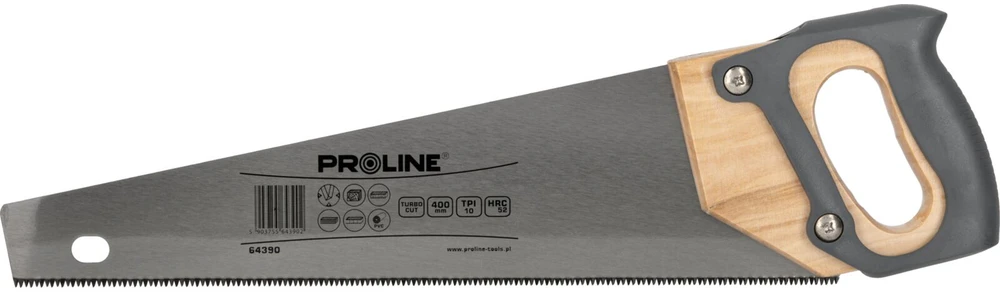 Piła 400 mm pjūklas, agresyviais dantimis, grūdintas, 10 colių, rankinis, su gręžimo svirtimi proline