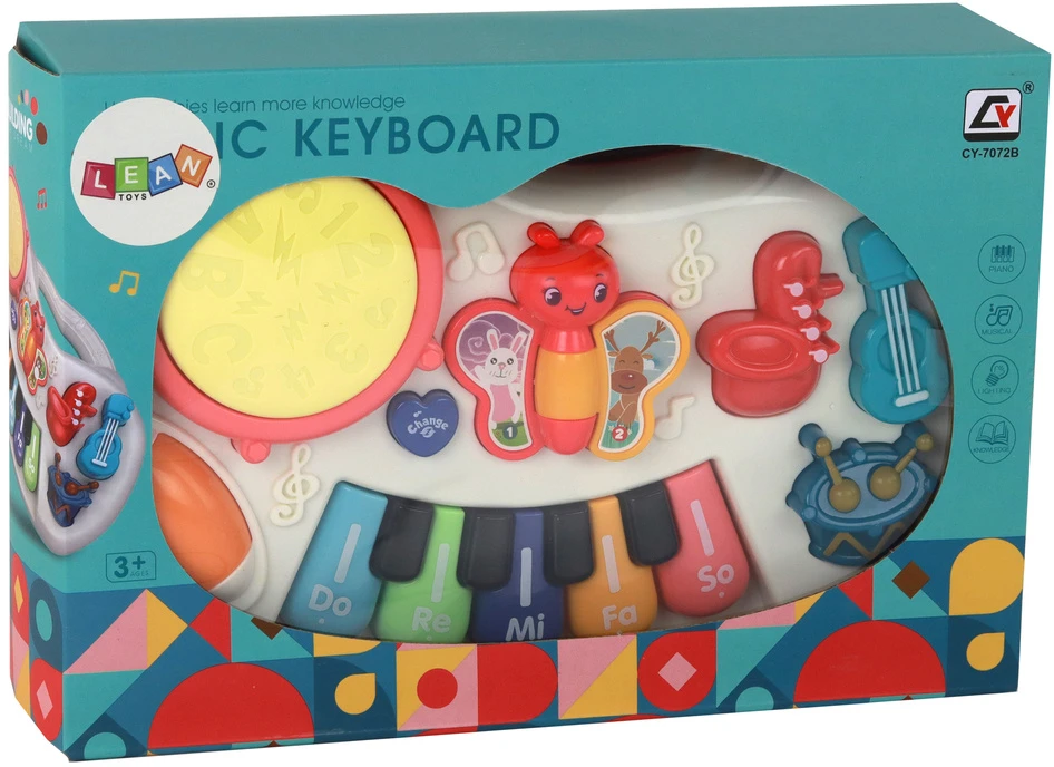 Pianinko Muzikinis fortepijonas Lean Toys vaikams, 29x19x6 cm