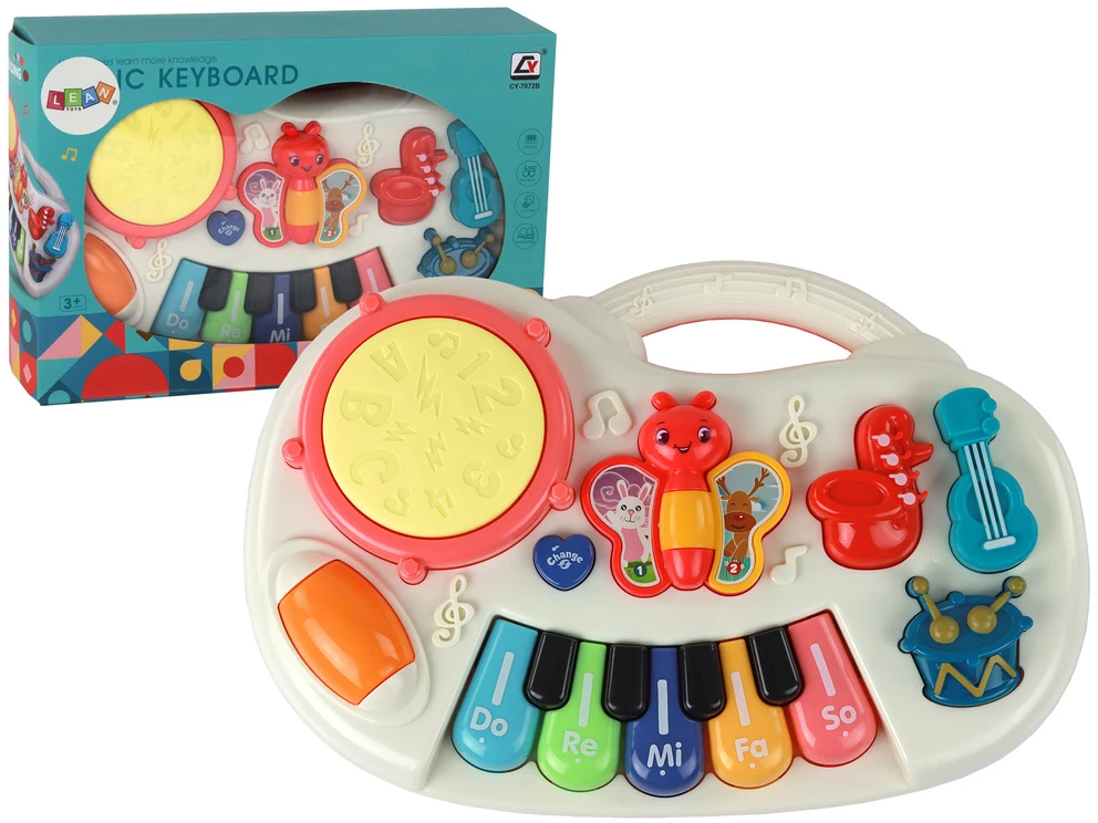 Pianinko Muzikinis fortepijonas Lean Toys vaikams, 29x19x6 cm