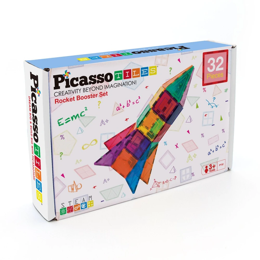 PicassoTiles PICASSO TILES Magnetinis konstruktorius Rocket Booster 32 det., PT32