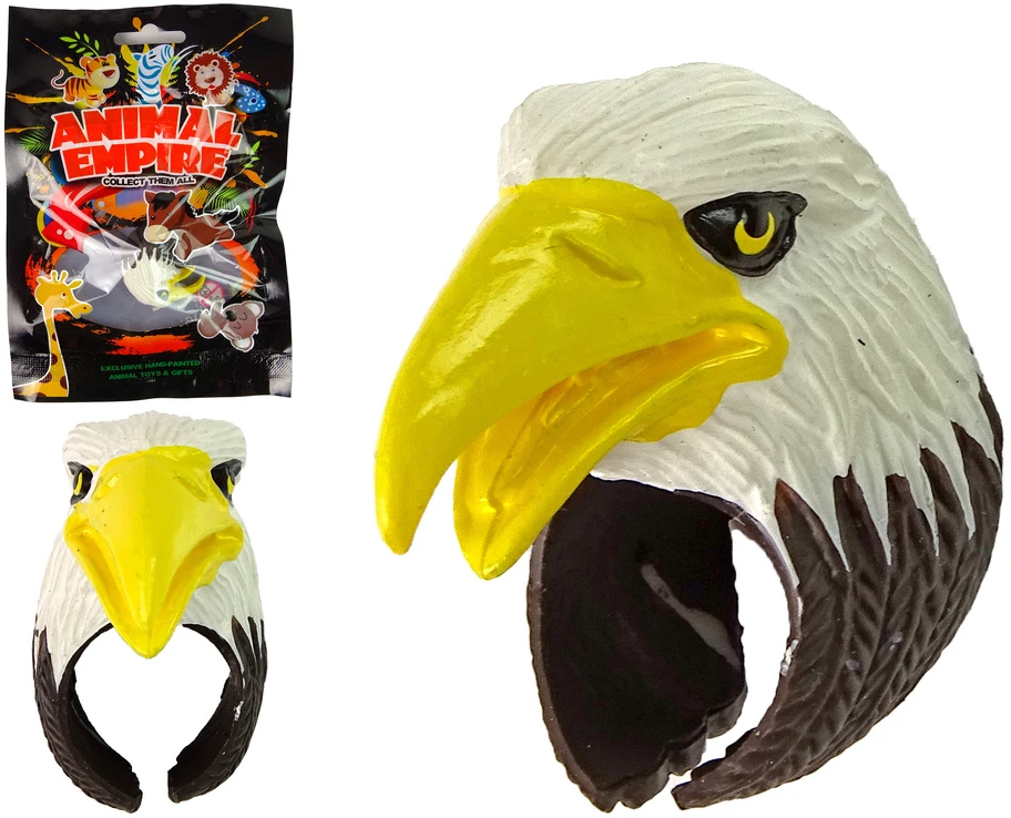Lean Toys Riešo žiedas su erelio galva vaikams nuo 3 metų