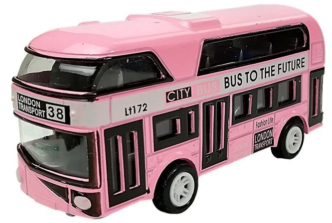 Lean Toys Dviaukštis autobusas su traukimo mechanizmu