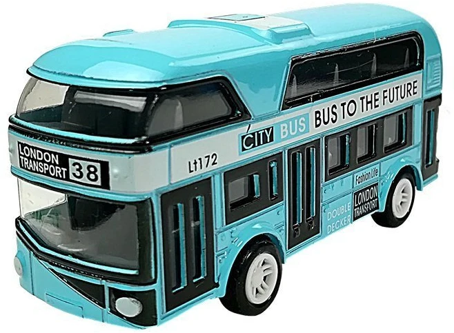 Lean Toys Dviaukštis autobusas su traukimo mechanizmu