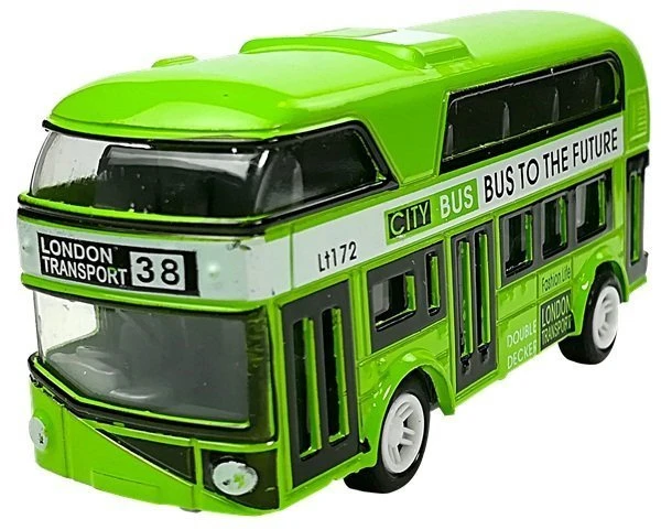 Lean Toys Dviaukštis autobusas su traukimo mechanizmu