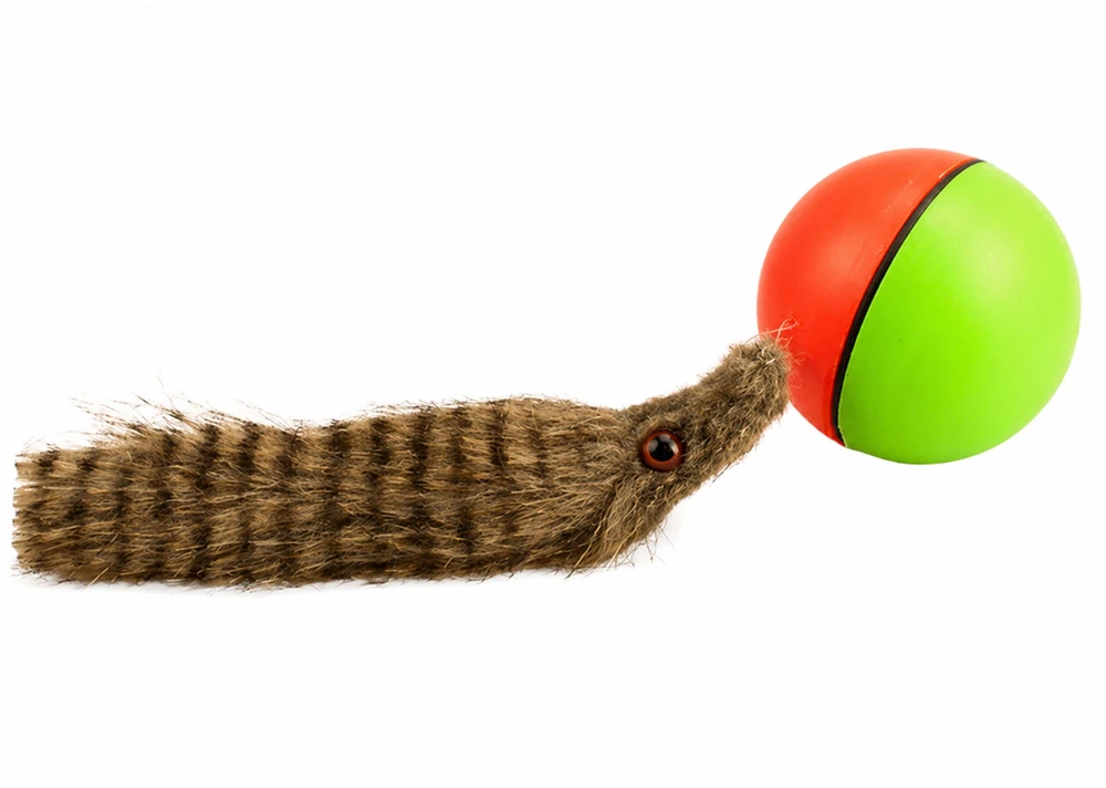Lean Toys Interaktyvus kamuoliukas su pūkuota uodega, 14 cm