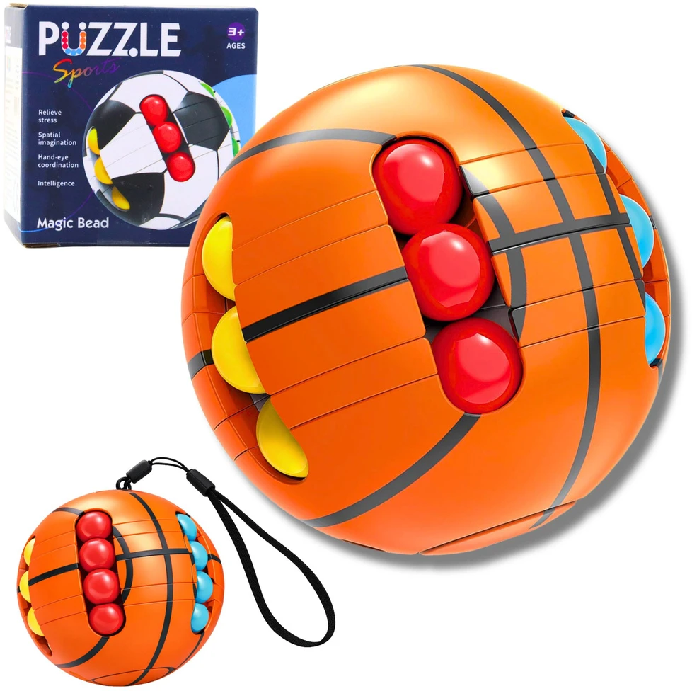 Lean Toys Sensorinis kamuolio formos dėlionės kubas vaikams 6,5 cm