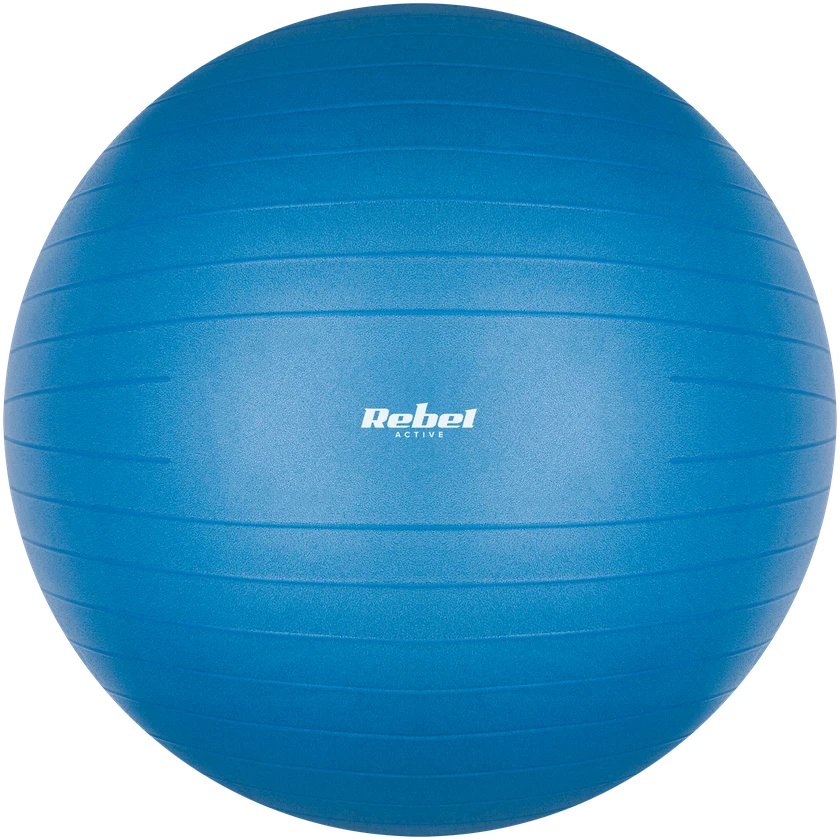 Reabilitacinis gimnastikos kamuolys 55 cm su rankine pompa, mėlynas, REBEL ACTIVE