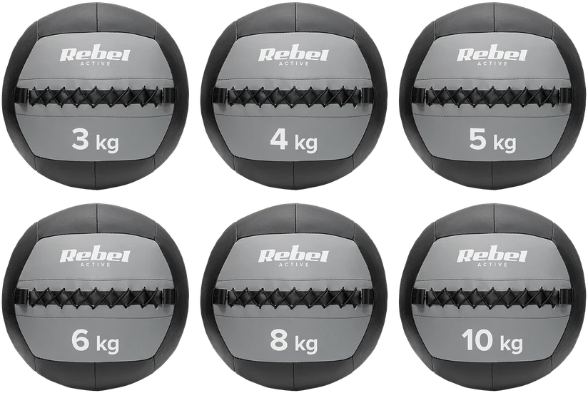 Medicininis kamuolys pratimams 8kg, REBEL ACTIVE