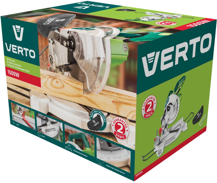 Verto Kūginis pjūklas 1500W, ciferblas 210 x 30 mm