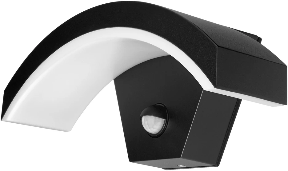 Lubinis šviestuvas Orno PILEA LED 9W, sodo šviestuvas su PIR jutikliu, 700lm, IP54, 4000K, juodas