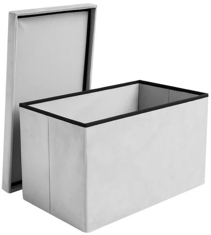 Pilkas aksominis pufas 60x30x30 cm Ruhhy 25994