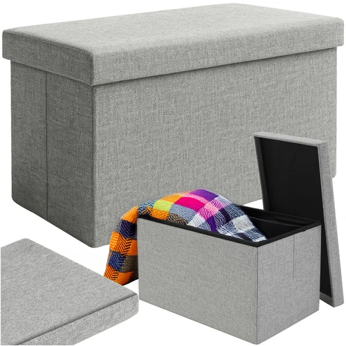 Pilkas audinio pufas 60x30x30 cm Ruhhy 25996