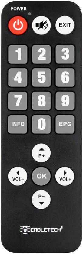 Cabletech Universalus DVB-T nuotolinio valdymo pultas senjorams