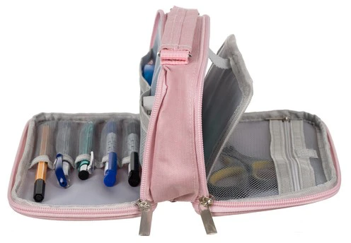 Double extendable pencil case - pink Maaleo 24517