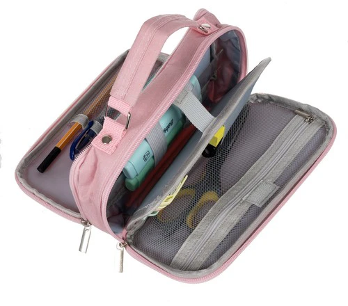 Double extendable pencil case - pink Maaleo 24517