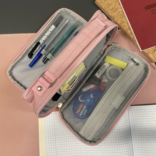Double extendable pencil case - pink Maaleo 24517
