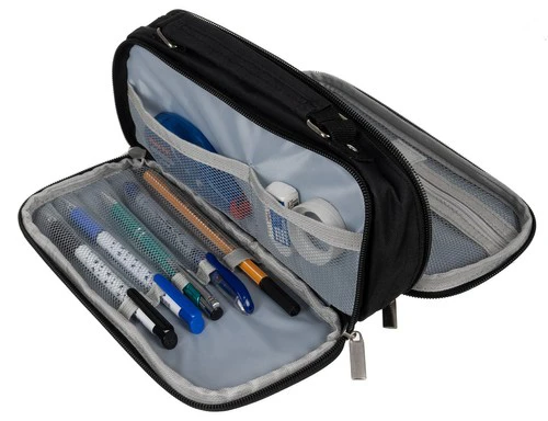 Double extendable pencil case - juodas Maaleo 24516