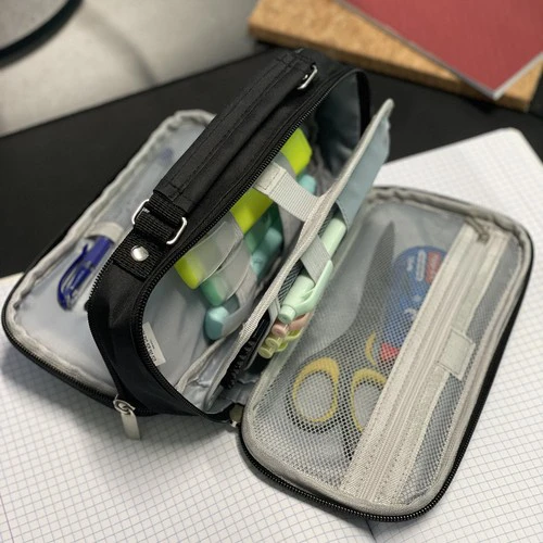 Double extendable pencil case - juodas Maaleo 24516