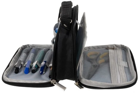 Double extendable pencil case - juodas Maaleo 24516