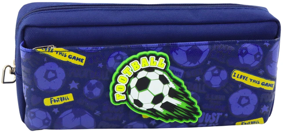 Lean Tamsiai Mėlynas Futbolo Motyvo Mokyklinis Penalas