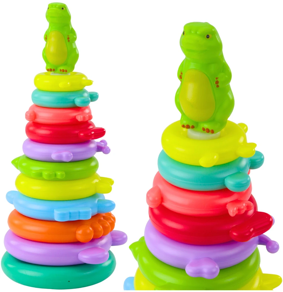 Dėlionė Lean Toys Piramidė su dinozauru ir lipdukais, 12 dalių
