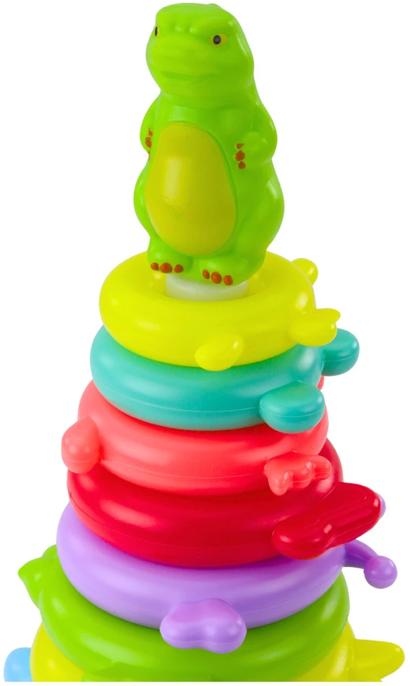Dėlionė Lean Toys Piramidė su dinozauru ir lipdukais, 12 dalių