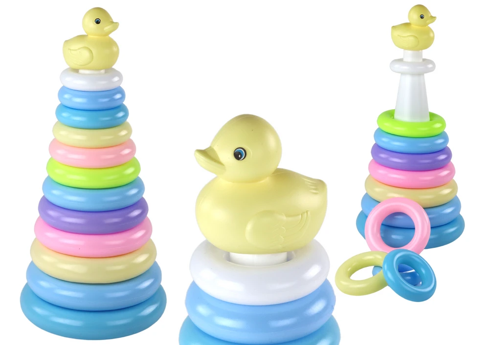 KNYGA Piramidka Žaislinė piramidė su žiedais Lean Toys 39x17,5 cm