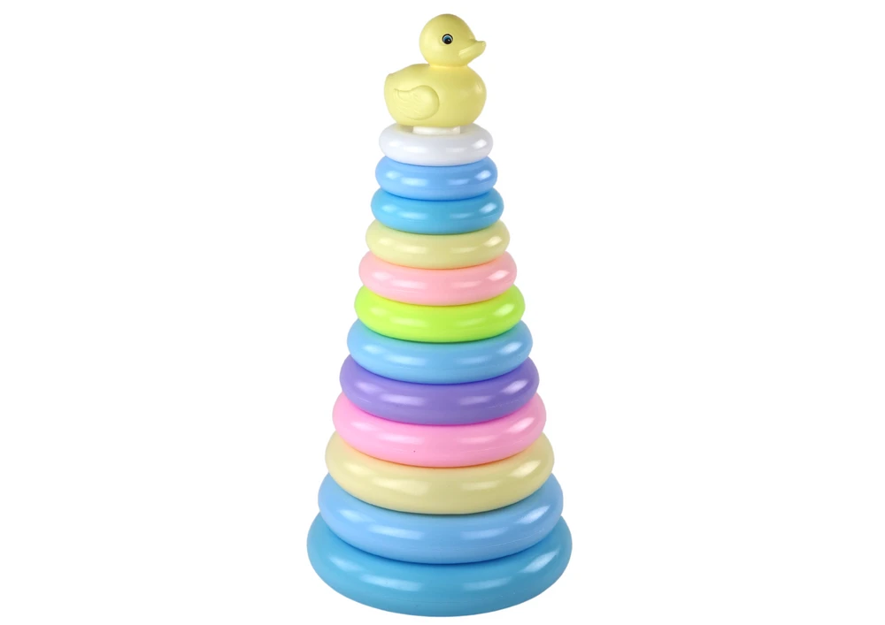 KNYGA Piramidka Žaislinė piramidė su žiedais Lean Toys 39x17,5 cm