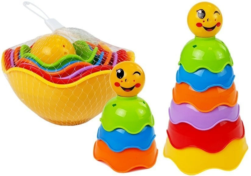 Piramidka Spalvinga piramidė vaikams Lean Toys