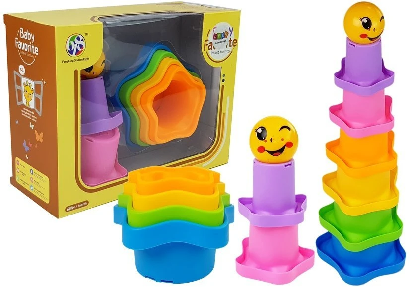 Lean Toys Vaivorykštės spalvų piramidė vaikams
