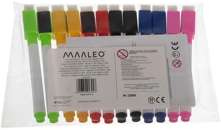 Sauso nuvalymo žymekliai - rinkinyje 12 vnt. Maaleo 21646