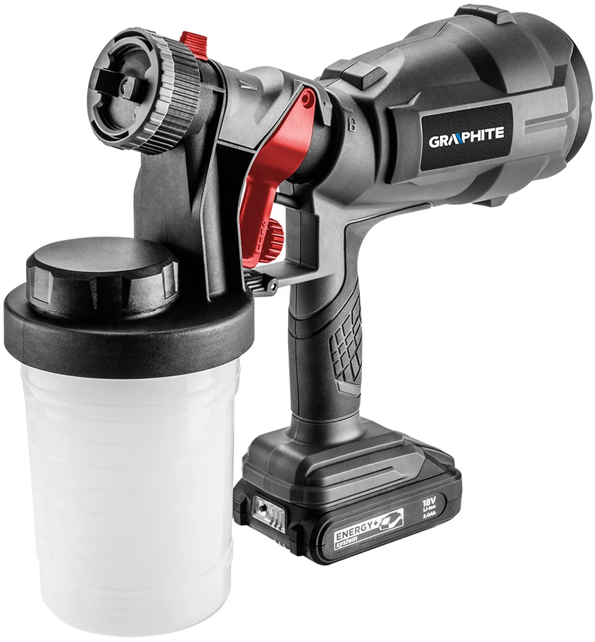 Graphite Pistolet Natryskowy HVLP Energy+ 18 V purškimo pistoletas, ličio jonų, be akumuliatoriaus