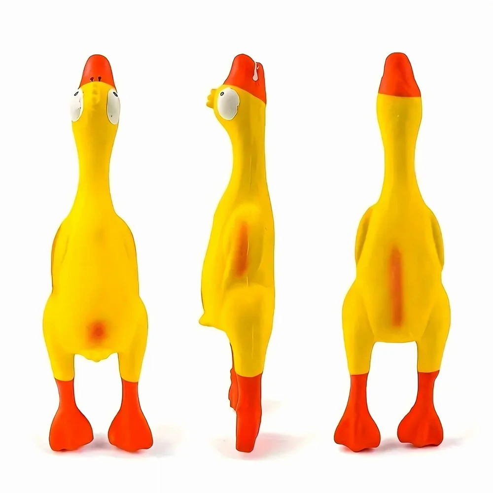 Piszcząca Cypinantis didelis guminis vištienos žaislas šunims ir šuniukams 22 cm