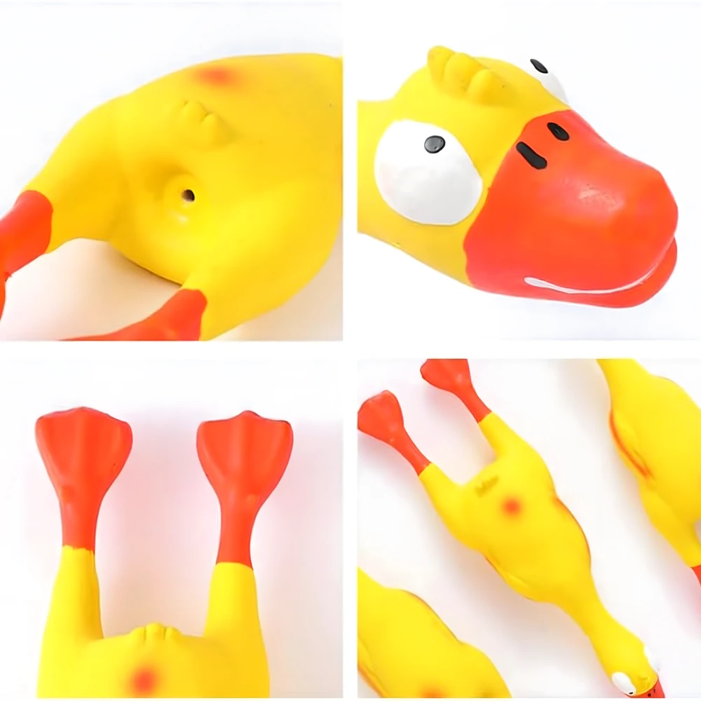Piszcząca Cypinantis didelis guminis vištienos žaislas šunims ir šuniukams 22 cm