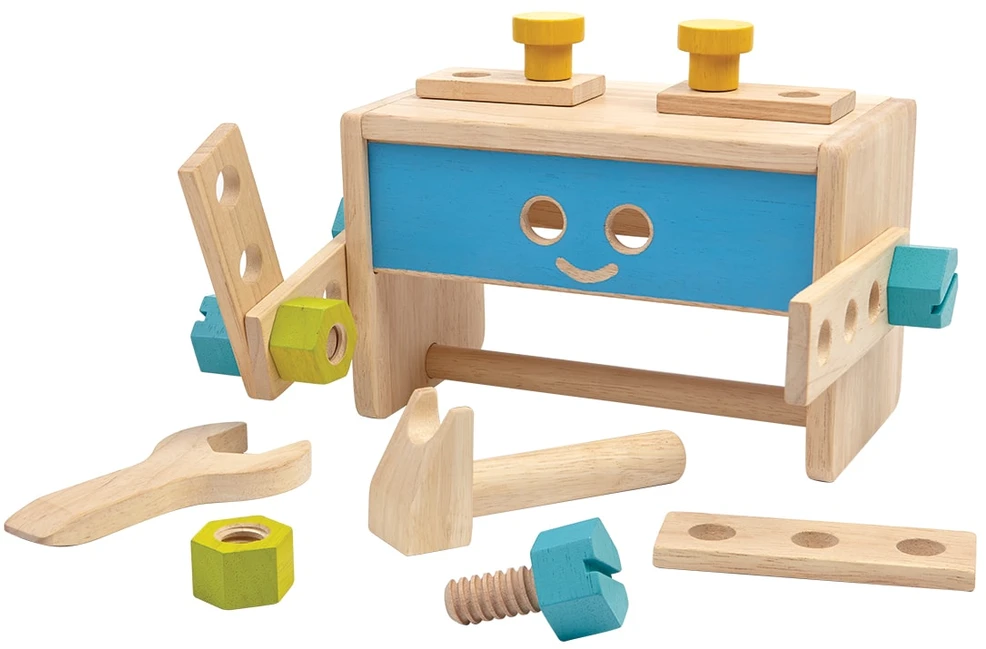 PlanToys lavinamoji priemonė - medinė įrankių dėžė su įrankiais - Robotas (PT5540)