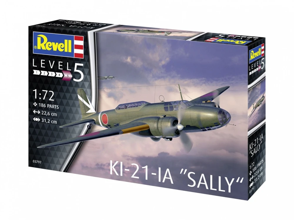 Revell Mitsubishi Ki-21-Ia Sally 1/72 plastikinis lėktuvo modelis