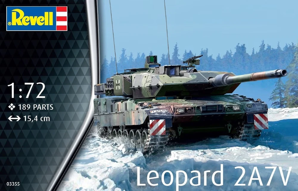 Revell Leopard 2A7V tanko modelis 1/72 – plastikinis surinkimo rinkinys
