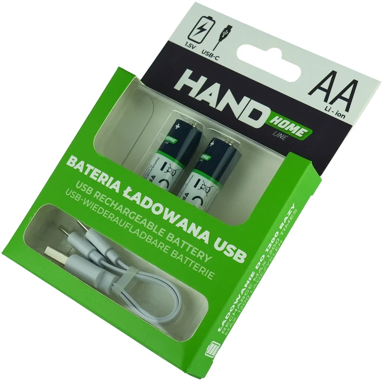 Plastrol Bateria ładowana usb-c, 2600mwh, 2xaa