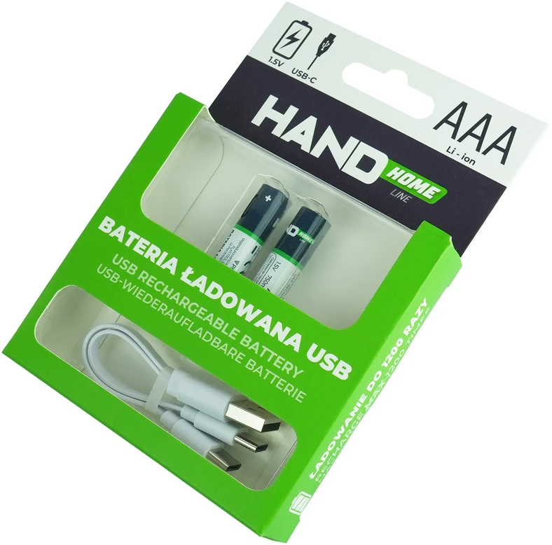 Plastrol Bateria ładowana usb-c, 750mwh, 2xaaa