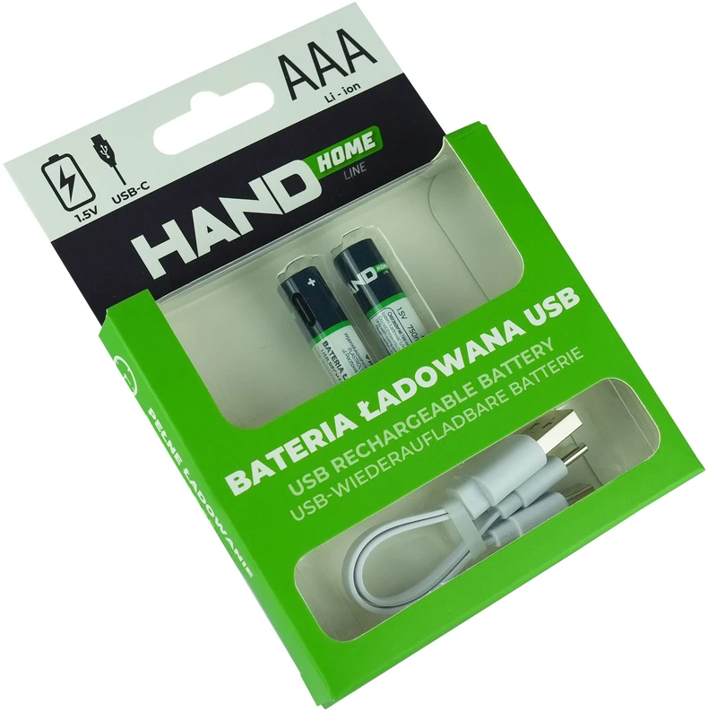 Plastrol Bateria ładowana usb-c, 750mwh, 2xaaa