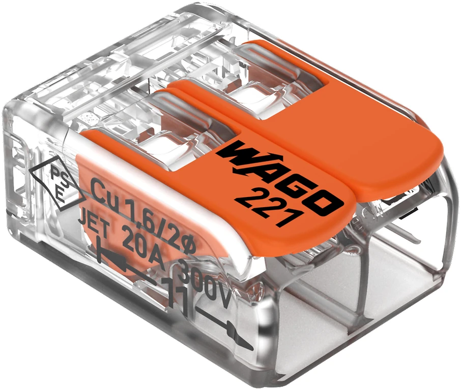 Plastrol Dwukrotna szybkozłączka wago, pudełko plastikowe m box su banderolą 5 vnt.