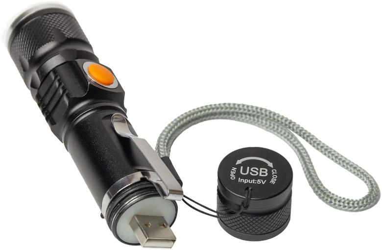 Plastrol Rankinis žibintuvėlis, trys švietimo režimai; max 200 lm; USB įkrovimas; IP22